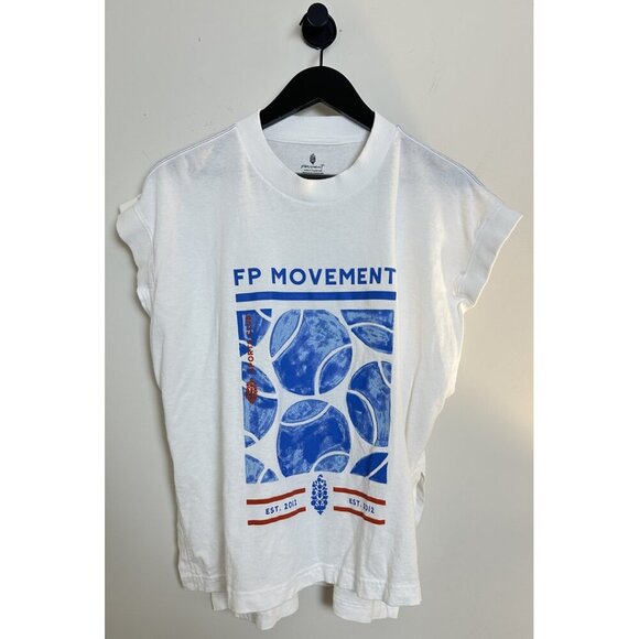 FREE PEOPLE Movement Throw + Go Graphic Tee in White Size Small - Picture 3 of 9